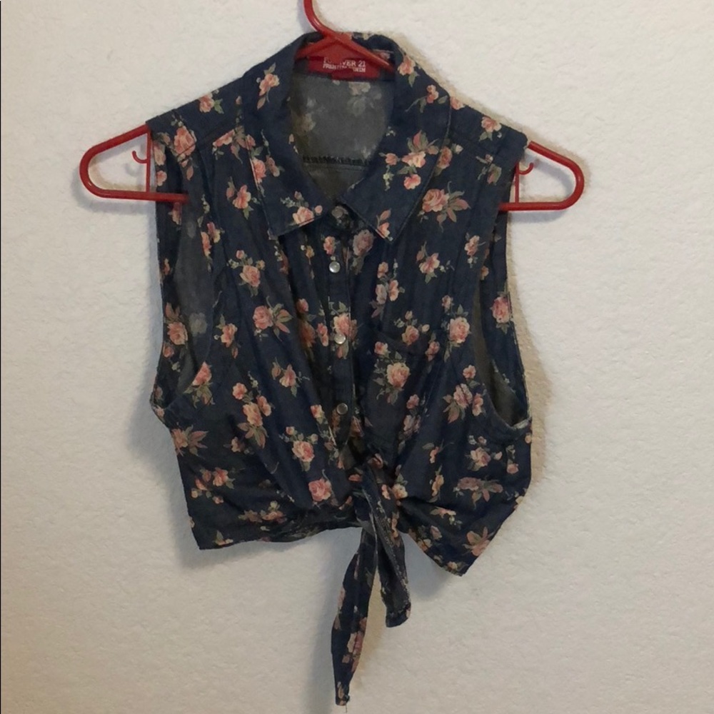 Floral bottom tie top